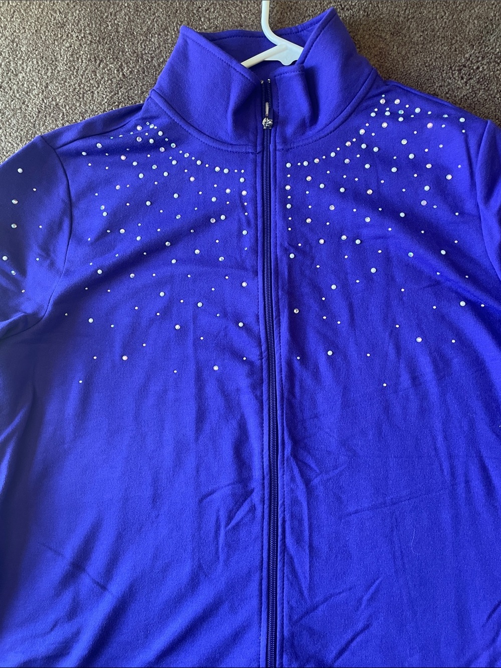 Quacker Factory Purple Rhinestone Full-Zip Jacket - Picture 2 of 2